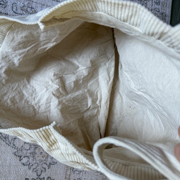 NEW Sezane Corduroy Tote, Ivory - Picture 4 of 7